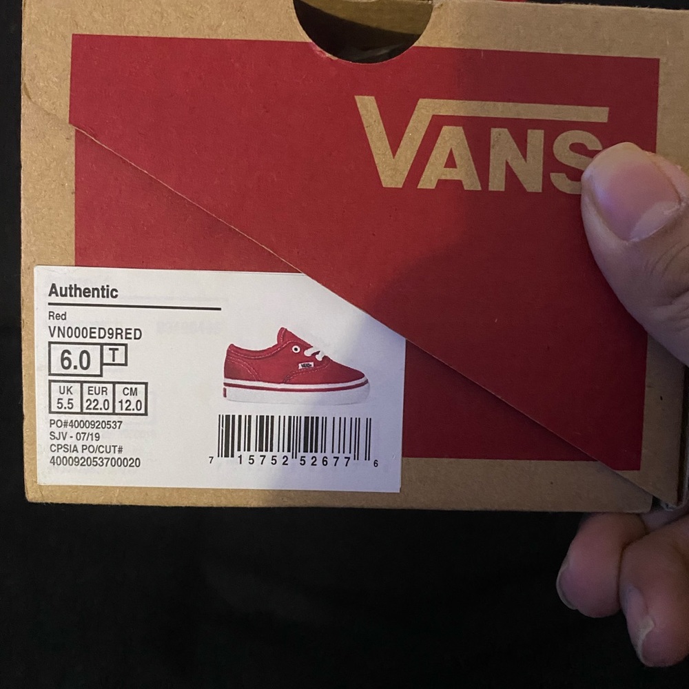 Authentic Red Vans - Picture 3 of 4